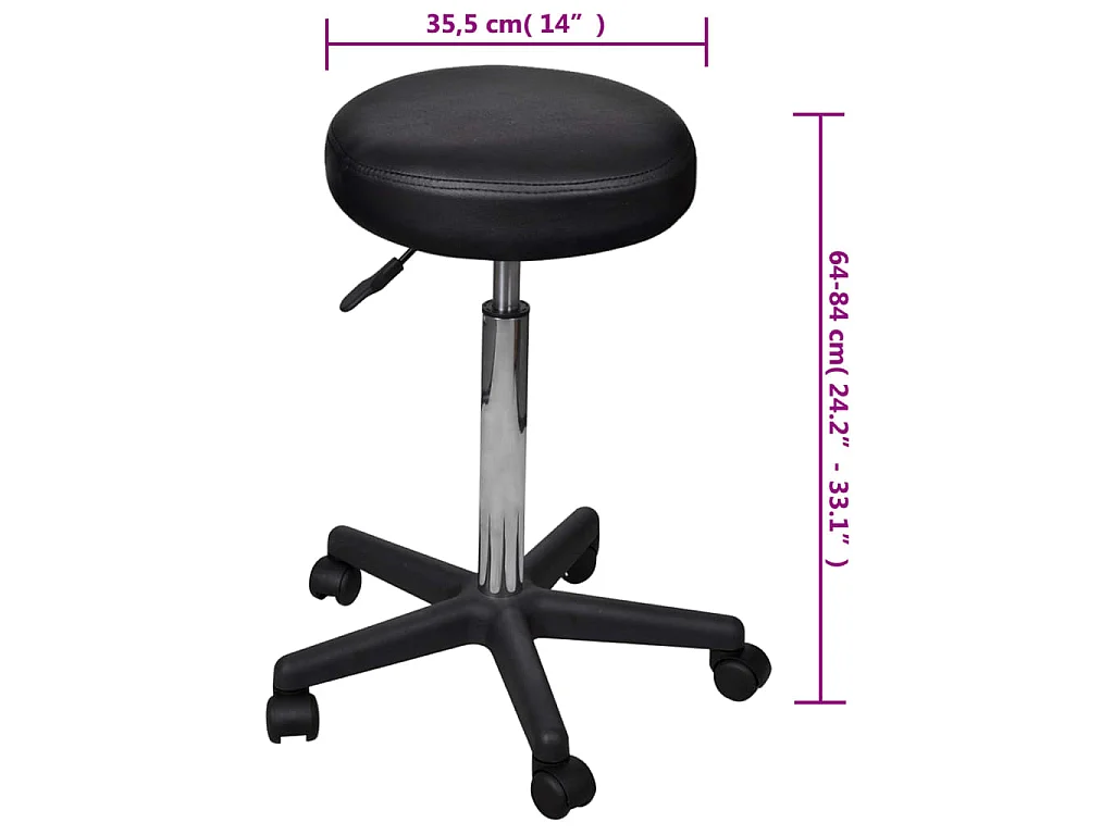 Tabouret de bureau Noir REO46516