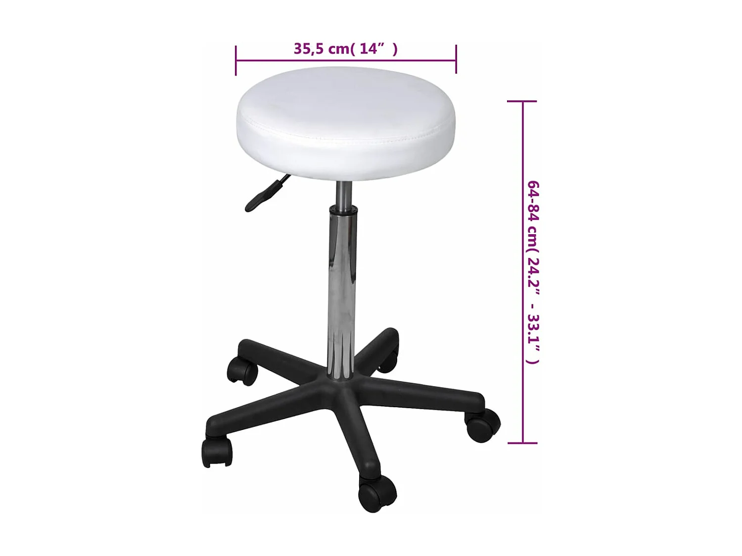 Bancos de escritório 2 pcs 35,5x84 cm couro artificial branco PT252696