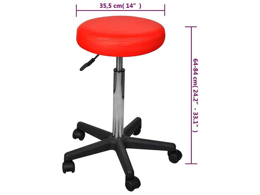 Taburete de oficina rojo ES850299