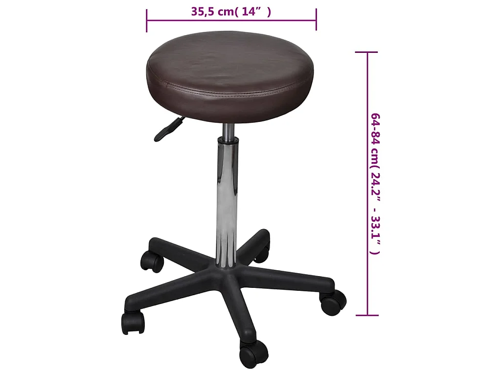 Tabouret de bureau marron REO63303