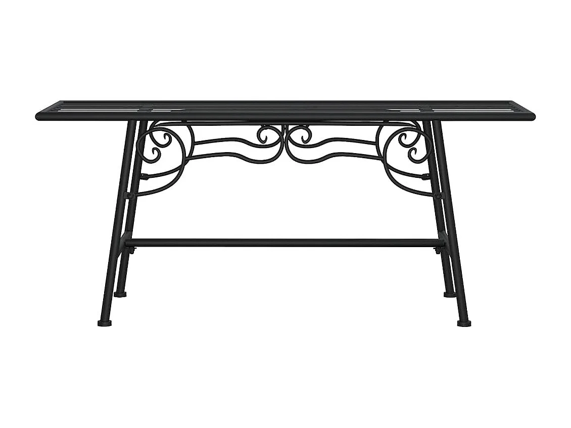 Banco de jardín de acero negro 110 cm ES46381
