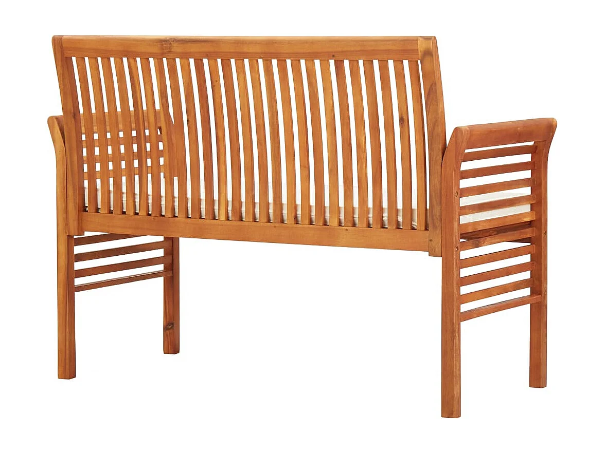 Banc de jardin 2 places avec coussin 120cm Bois d'acacia massif REO67375