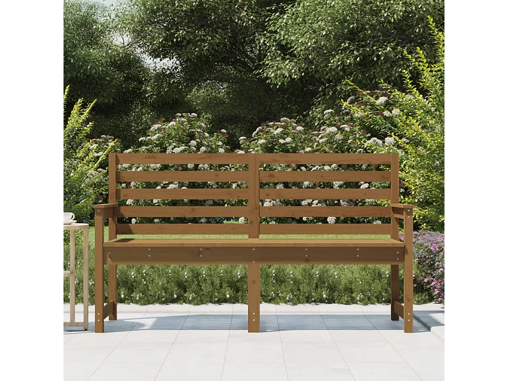 Banc de jardin marron miel 159,5x48x91,5 cm bois de pin massif REO19063