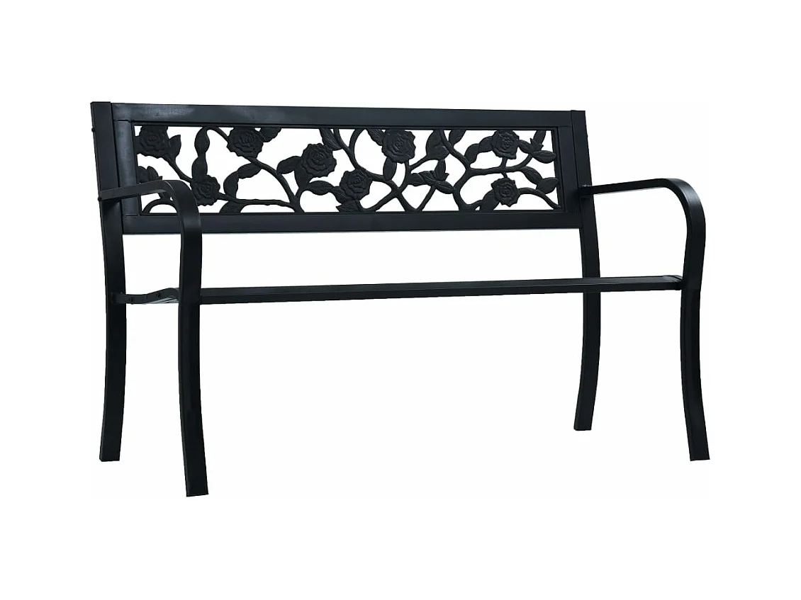 Banc de jardin 125 cm Noir Acier REO88864