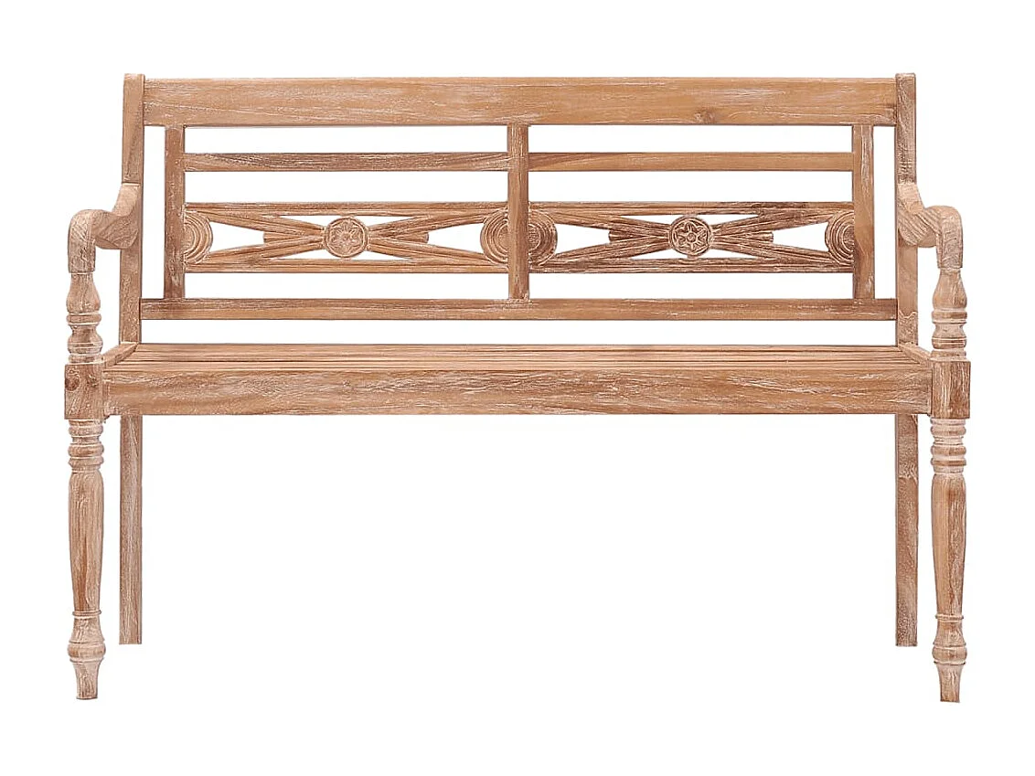 Banc Batavia 120 cm Huilé en blanc Bois de teck solide REO47817