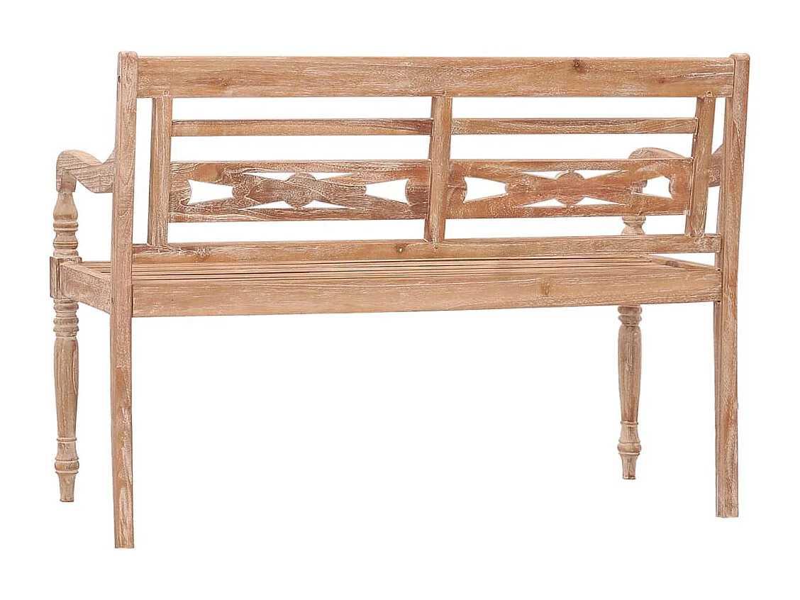 Banc Batavia 120 cm Huilé en blanc Bois de teck solide REO47817