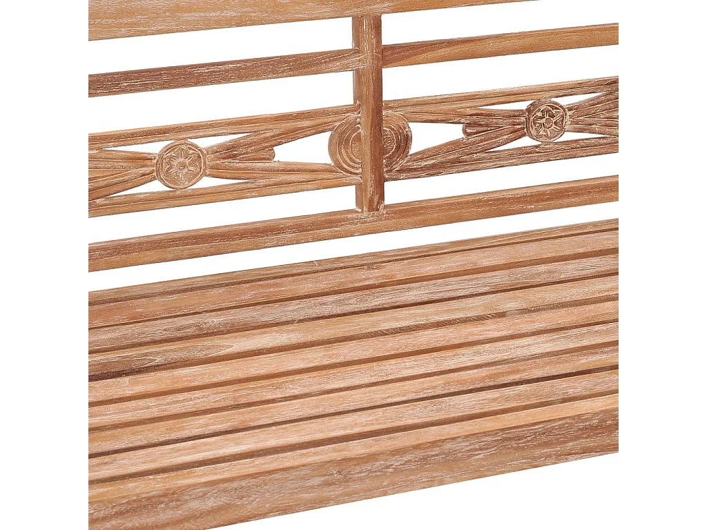 Banc Batavia 120 cm Huilé en blanc Bois de teck solide REO47817
