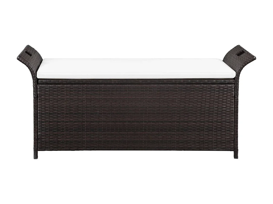 Banc de jardin avec coussin 138 cm Résine tressée Marron REO90691