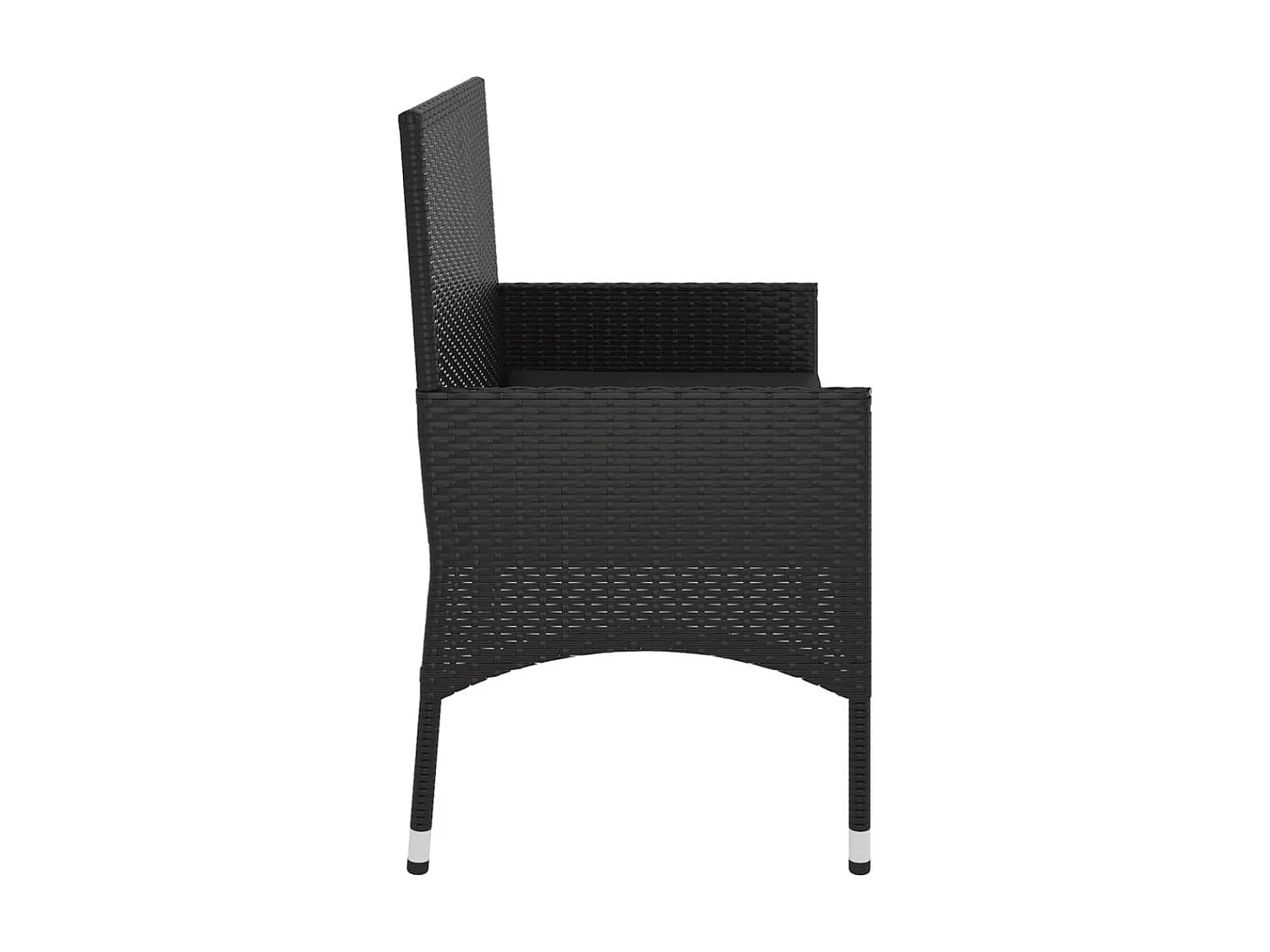 Banc de Jardin à 2 Places avec Coussins Noir Résine Tressée REO88073