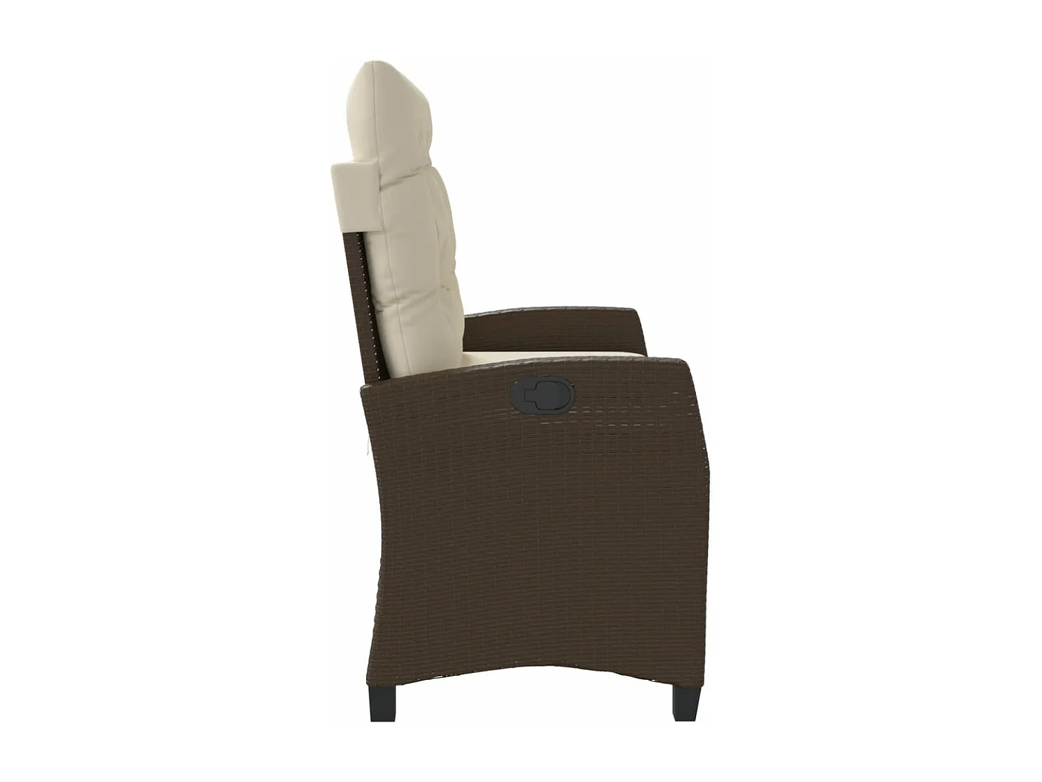 Banc inclinable de jardin avec coussins marron résine tressée REO59628