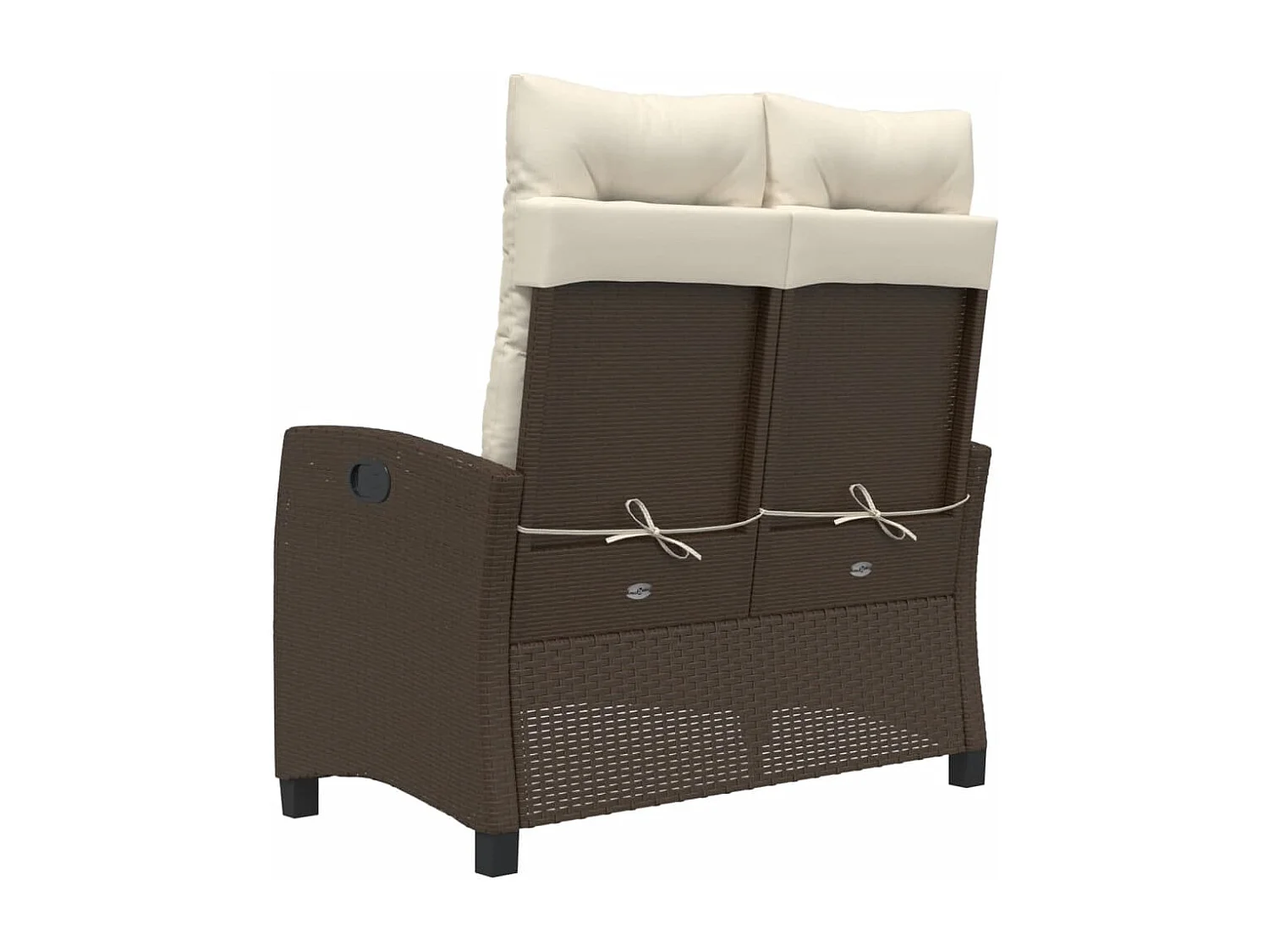 Banc inclinable de jardin avec coussins marron résine tressée REO59628