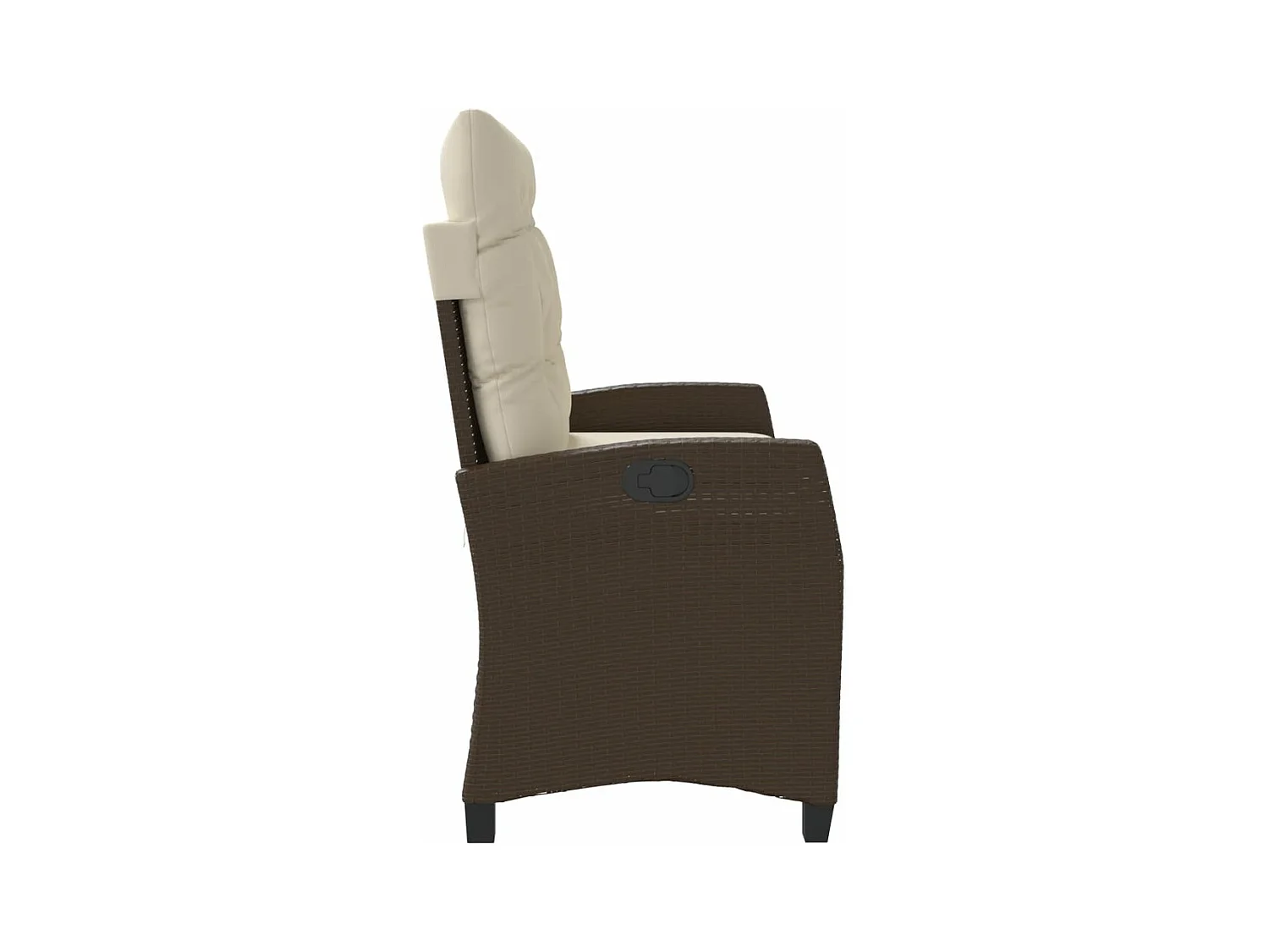 Banc inclinable de jardin avec coussins marron résine tressée REO59628