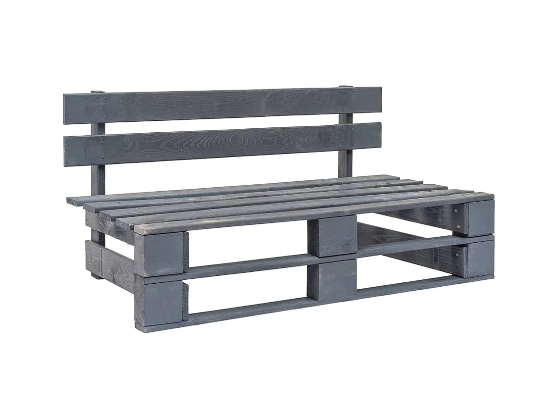 Banc palette de jardin bois gris REO95697