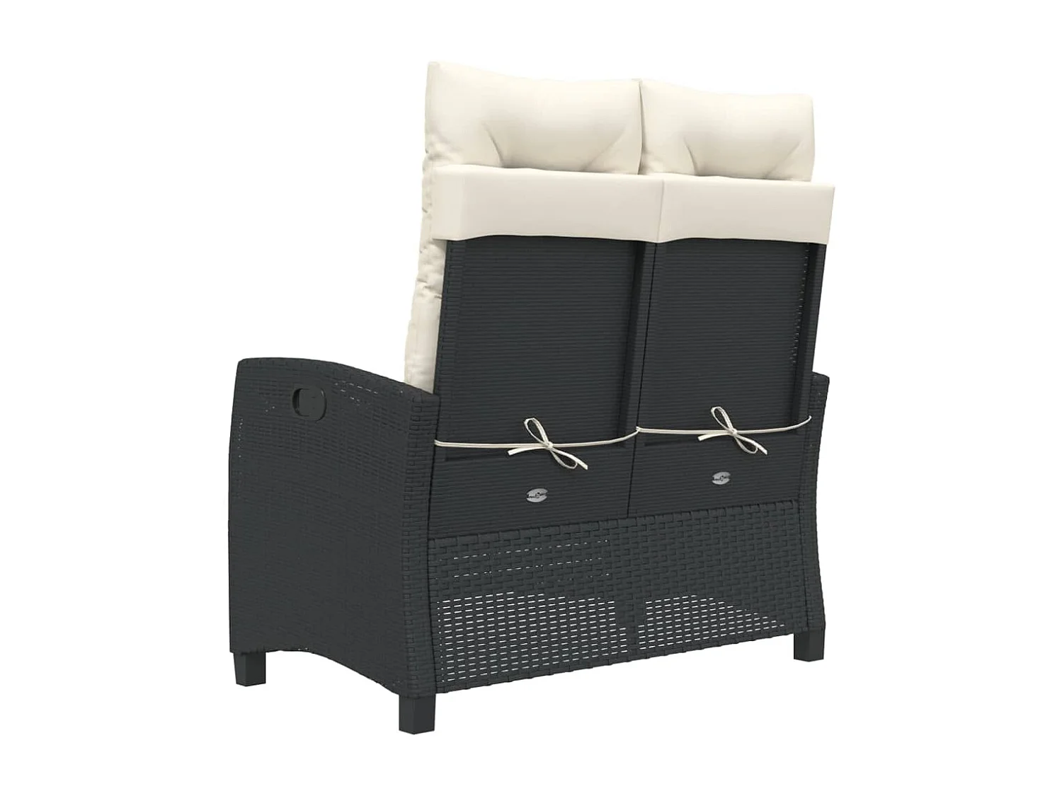 Sillón reclinable de jardín con cojines ratán sintético negro ES75295