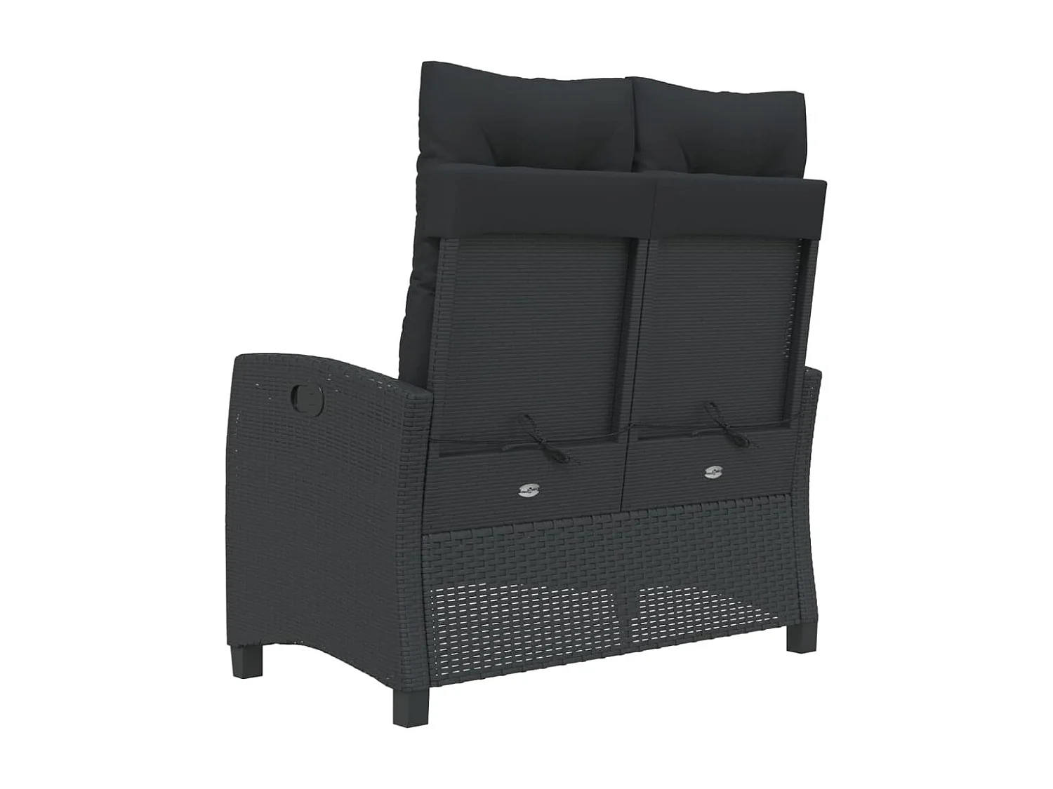 Sillón reclinable de jardín con cojines ratán sintético negro ES92920