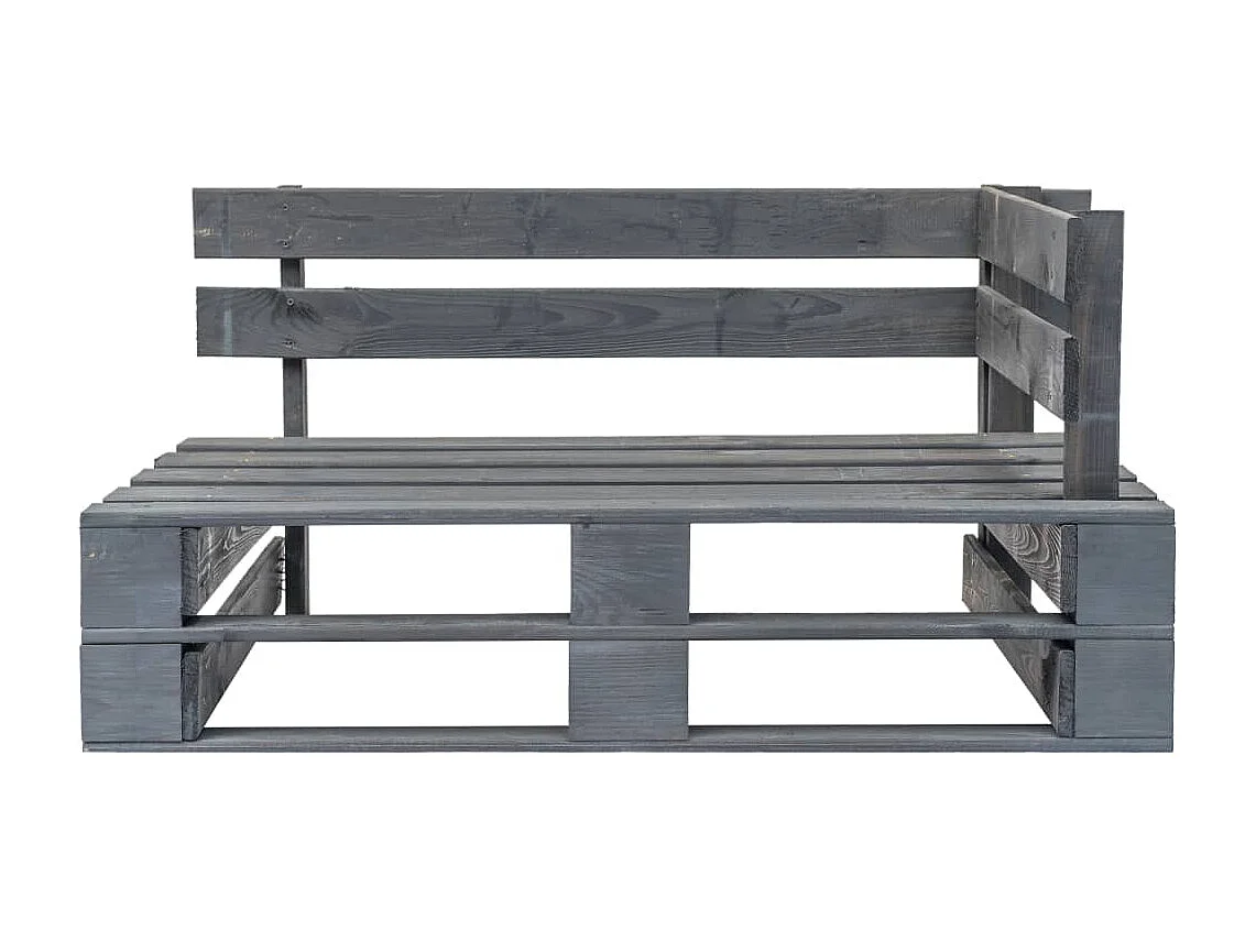 Banc d'angle palette de jardin bois gris REO89879