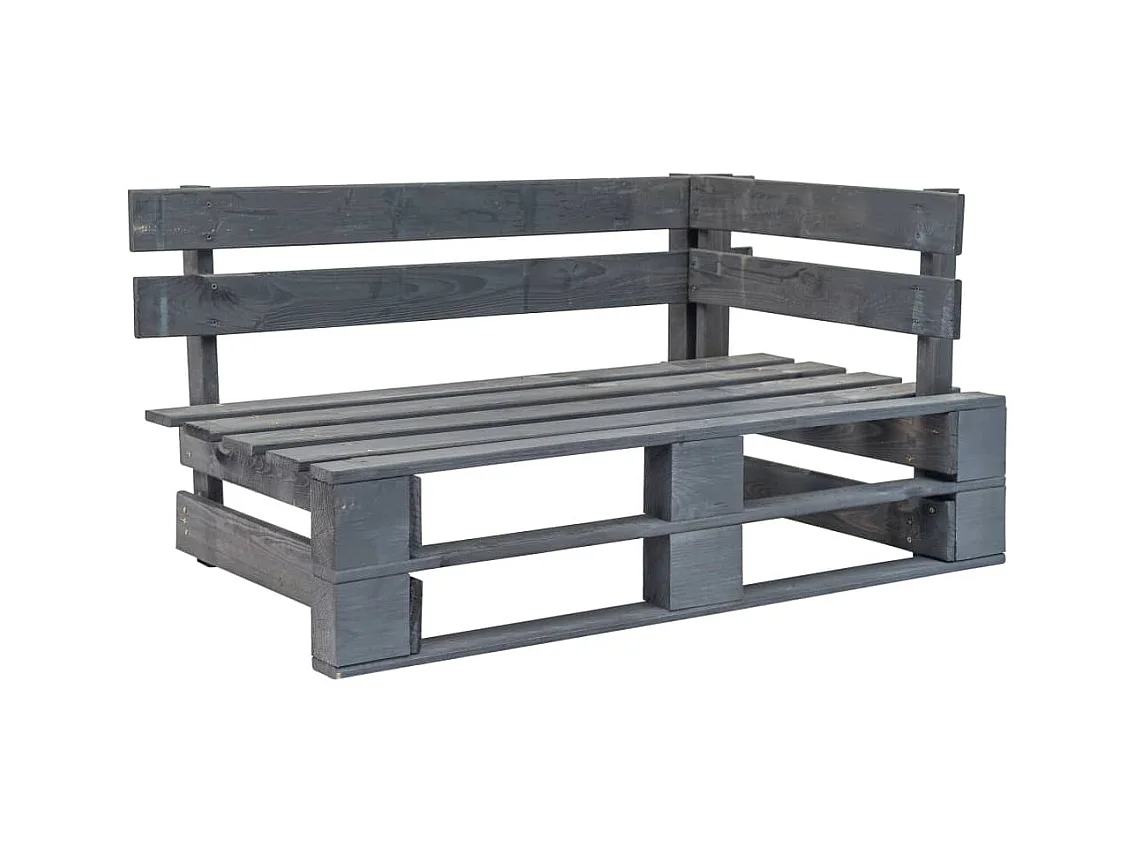 Banc d'angle palette de jardin bois gris REO89879