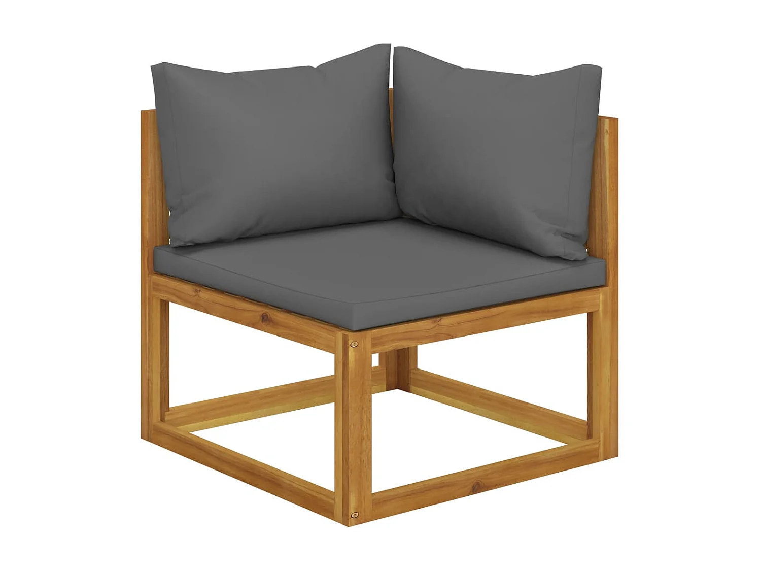 Banc de jardin à 2 places avec coussins gris foncé REO32081