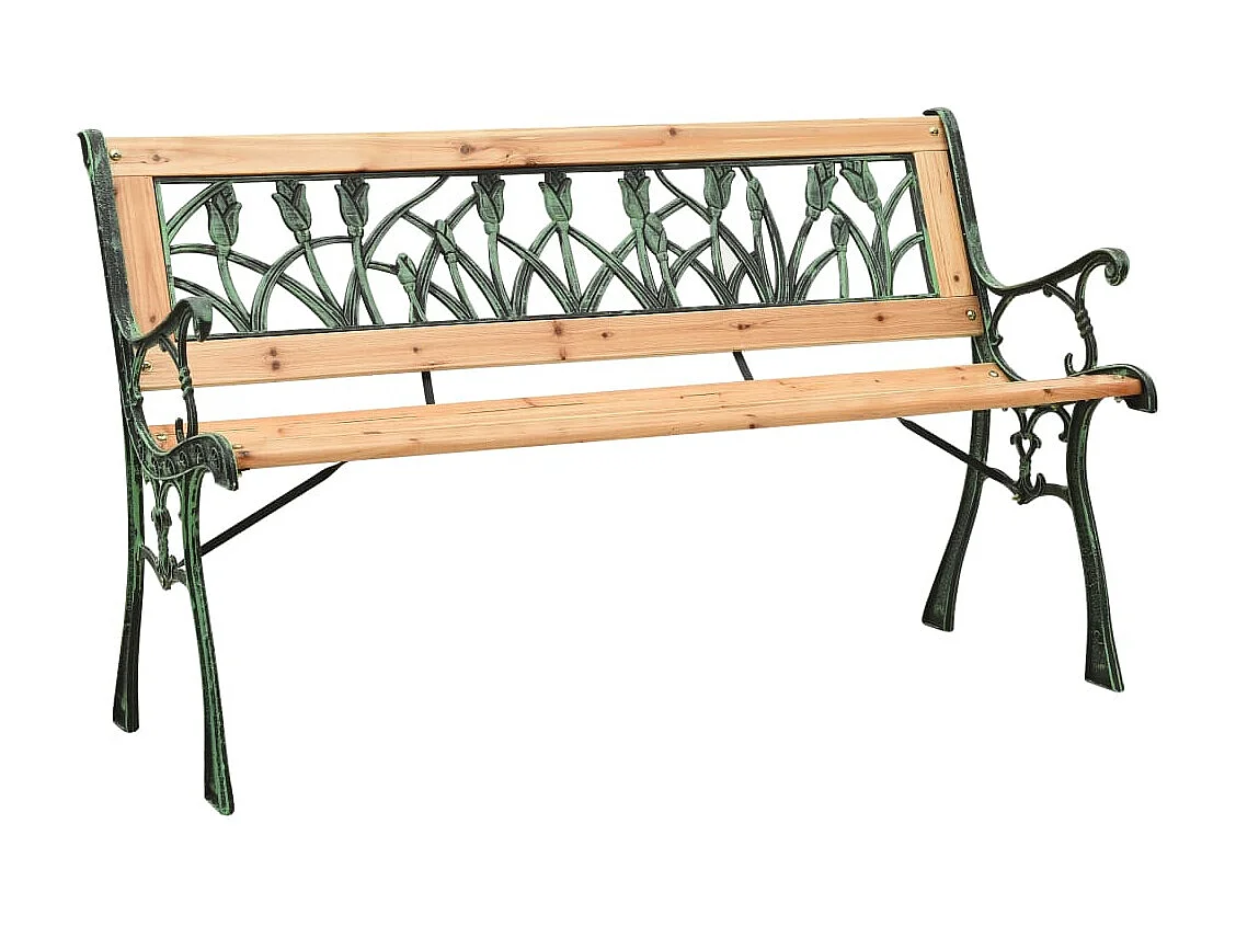 Banc de jardin 122 cm Fonte et bois de sapin massif REO19828