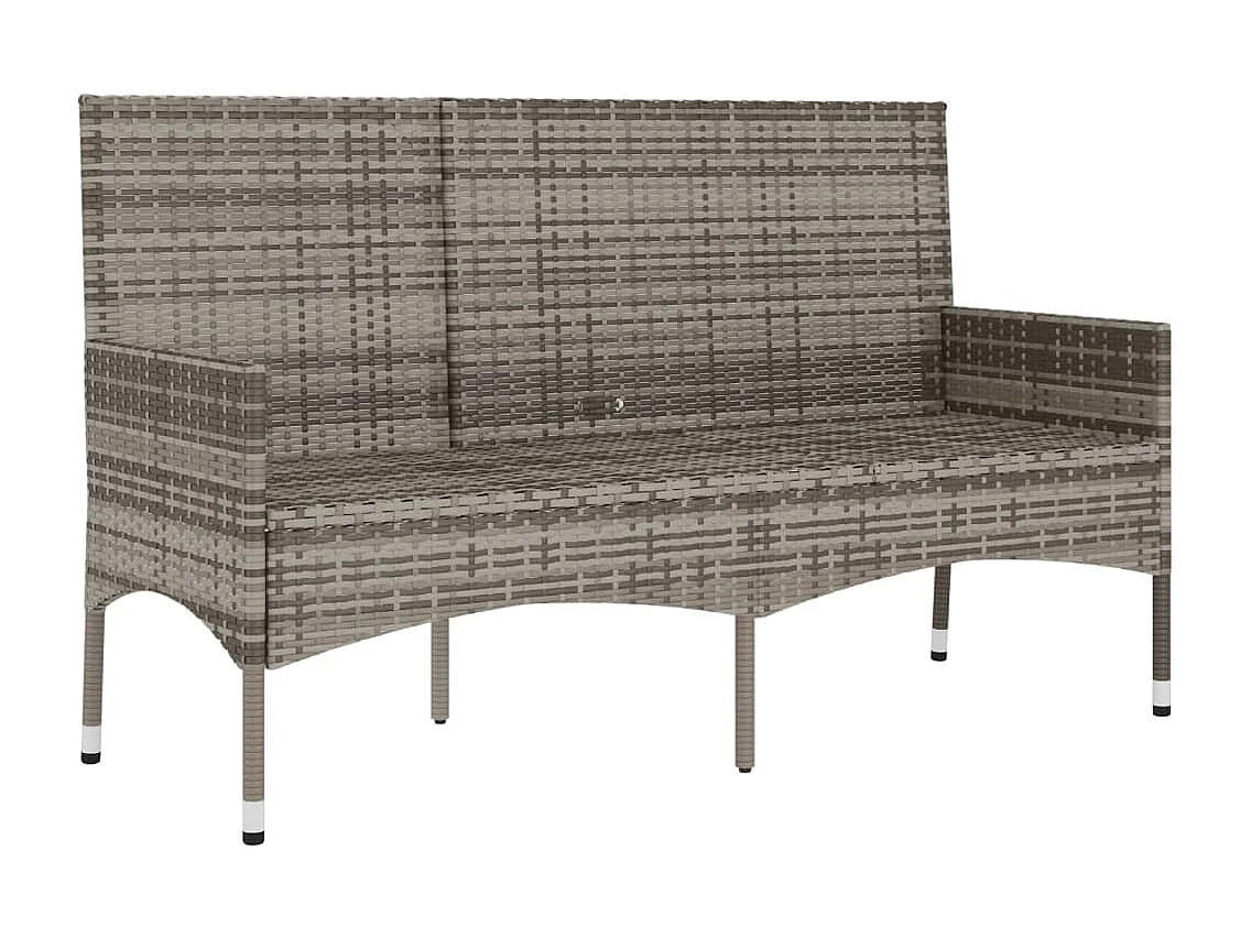 Banc de jardin à 3 places avec coussins Gris Résine tressée REO42236