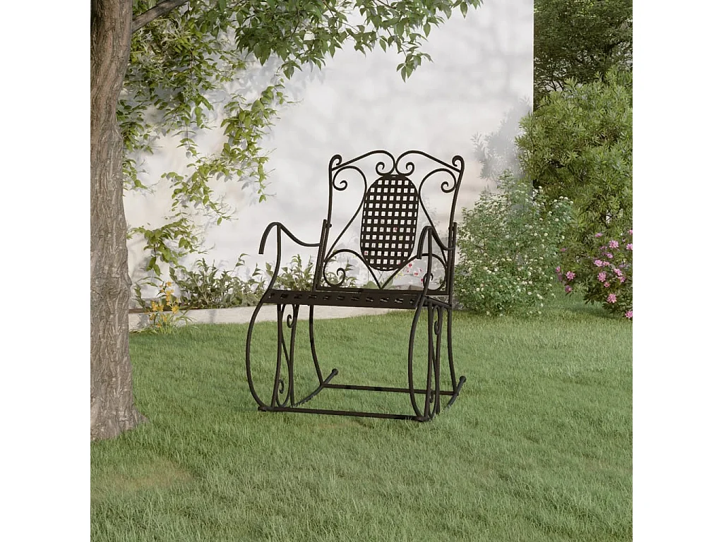 Banc à bascule 84 cm Noir Acier REO68156