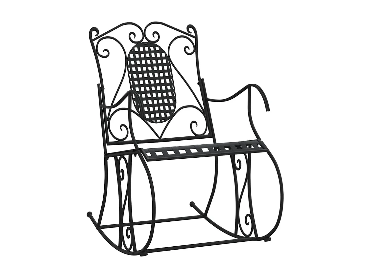 Banc à bascule 84 cm Noir Acier REO68156