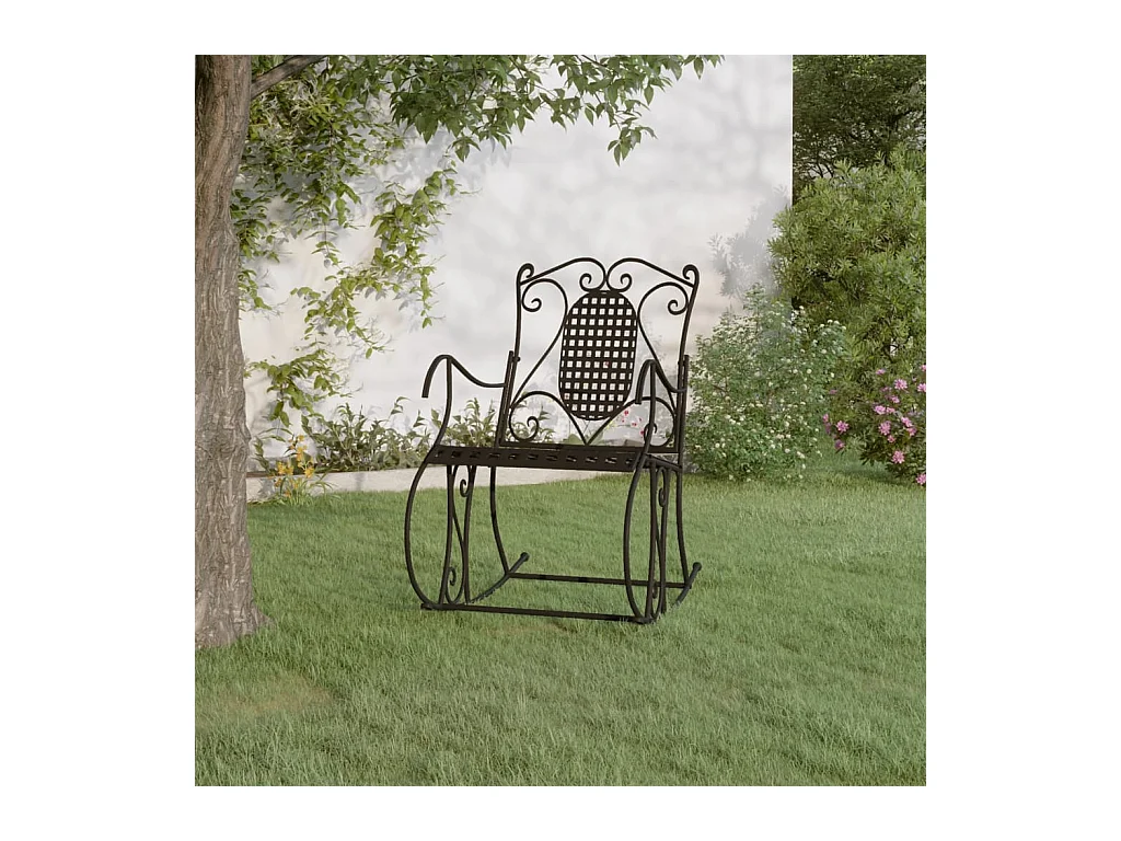 Banc à bascule 84 cm Noir Acier REO68156