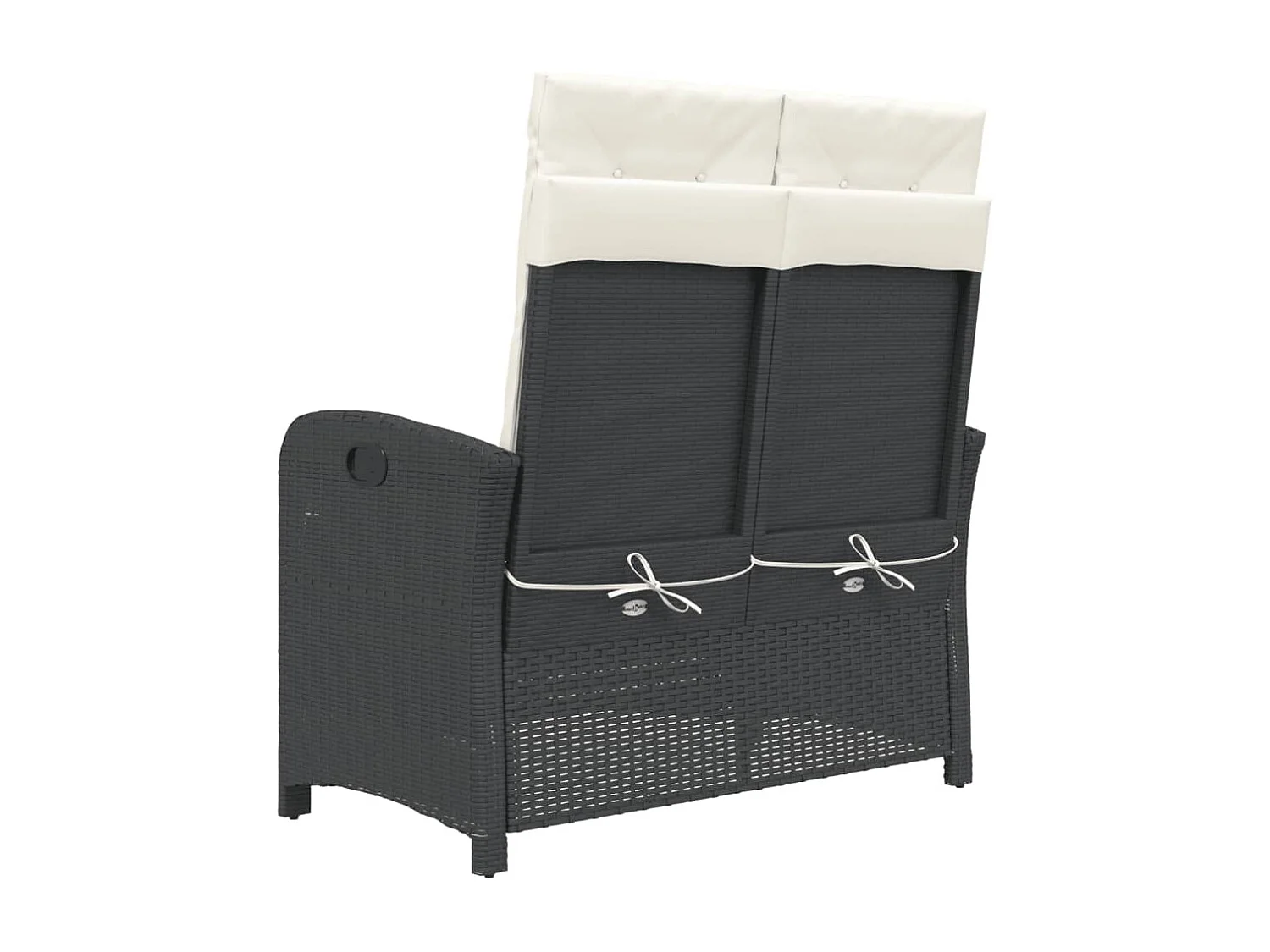 Banc inclinable de jardin avec coussins noir résine tressée REO82451