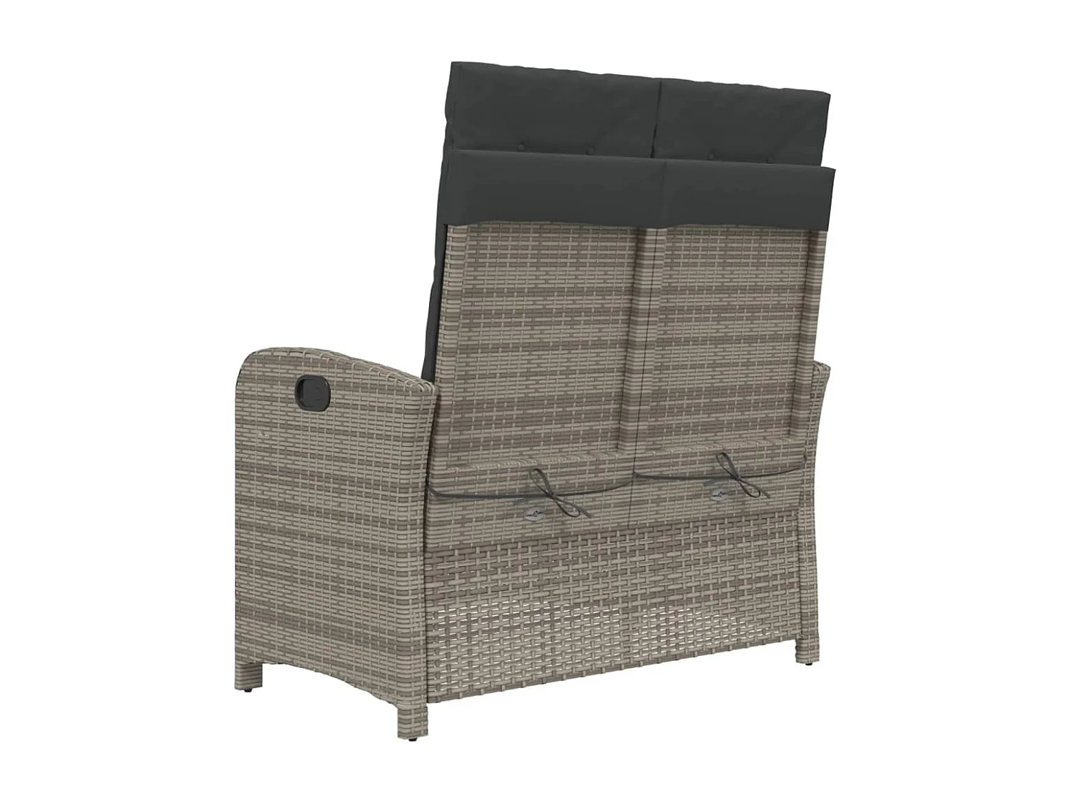 Banc inclinable de jardin avec coussins gris résine tressée REO89048