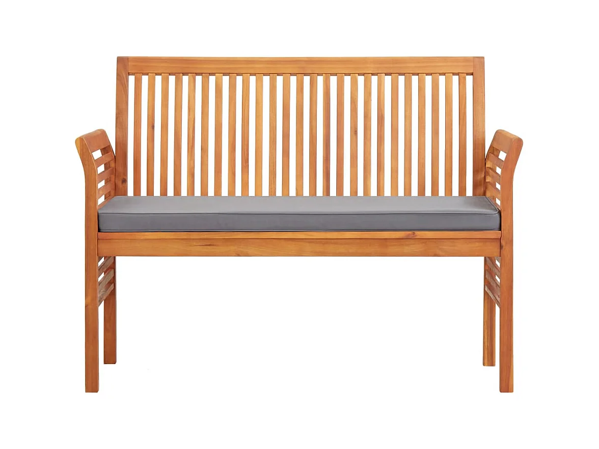 Banc de jardin 2 places avec coussin 120cm Bois d'acacia massif REO53309