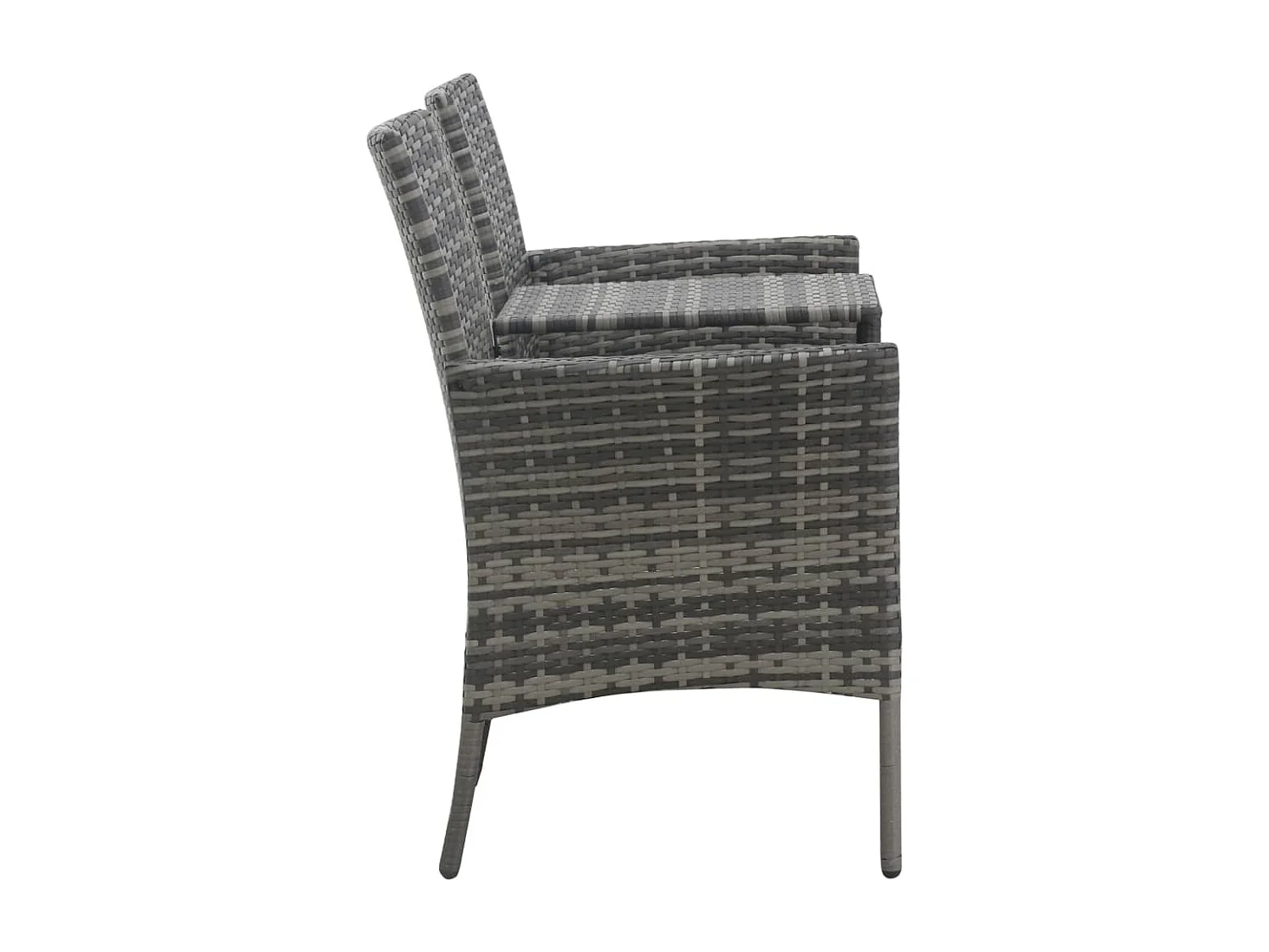 Tuinbank 2-zits met tafeltje poly rattan antraciet