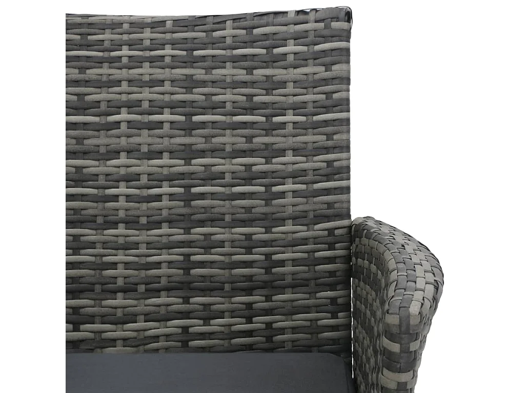 Tuinbank 2-zits met tafeltje poly rattan antraciet