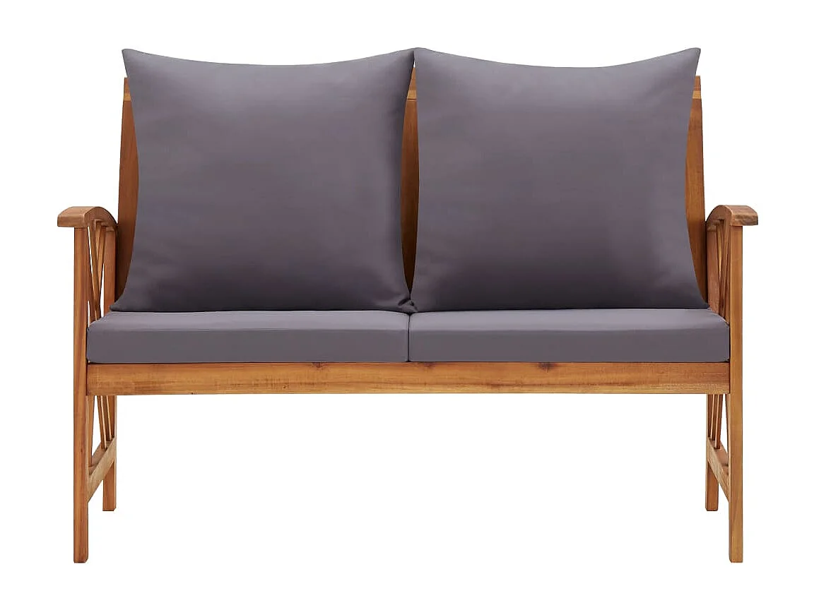 Banc de jardin avec coussins 119 cm Bois solide d'acacia REO43283