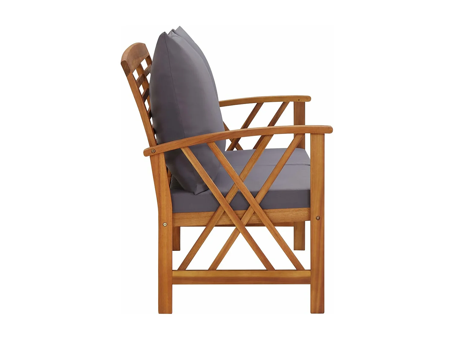 Banc de jardin avec coussins 119 cm Bois solide d'acacia REO43283