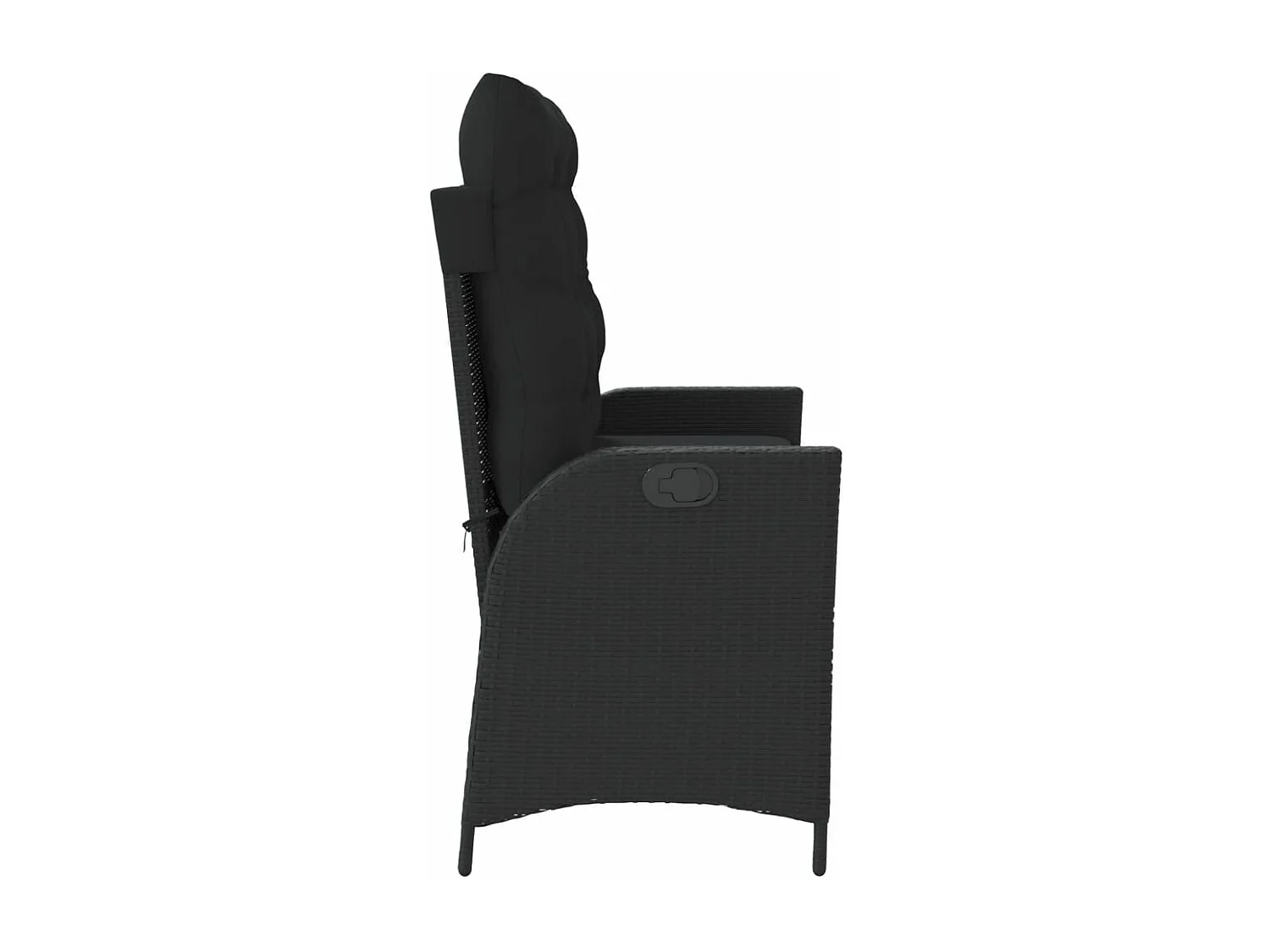 Banc inclinable de jardin avec coussins noir résine tressée REO61195