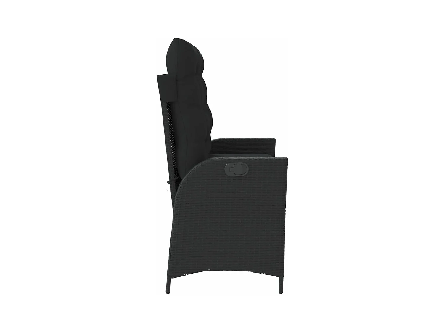 Banc inclinable de jardin avec coussins noir résine tressée REO61195