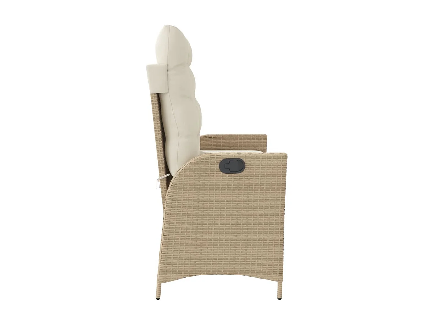 Banc inclinable de jardin avec coussins beige résine tressée REO23241