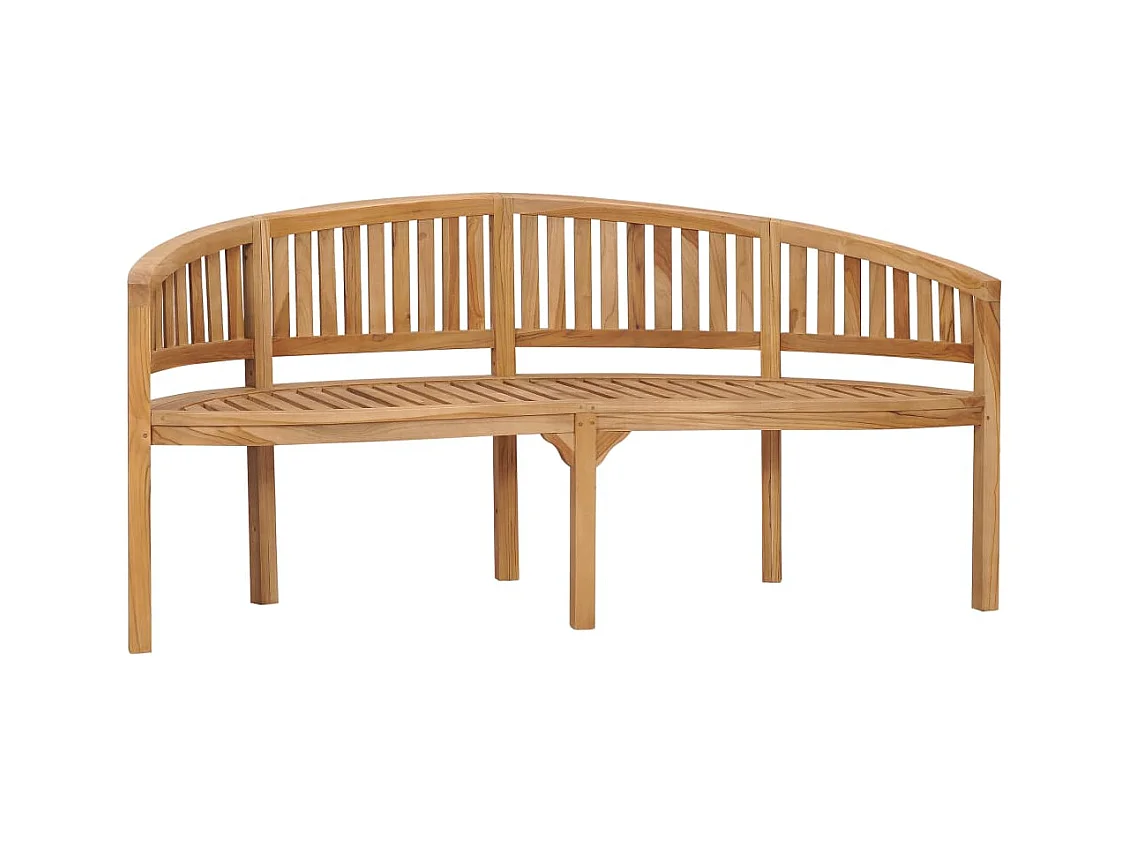 Banc de jardin en forme de banane 180 cm Bois de teck solide REO60455