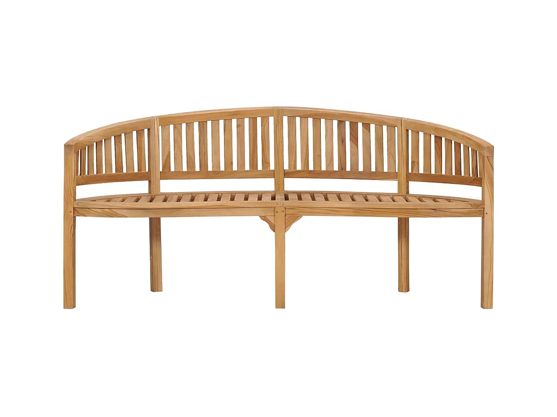 Banc de jardin en forme de banane 180 cm Bois de teck solide REO60455