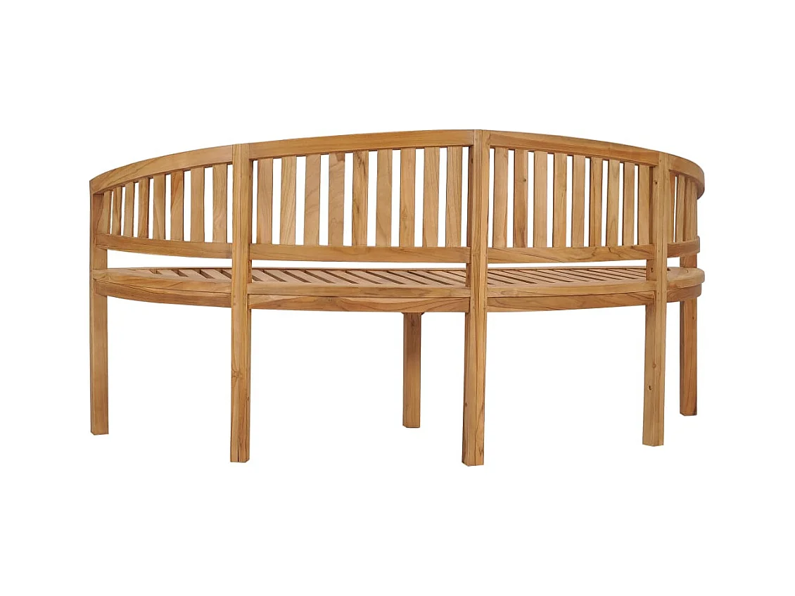 Banc de jardin en forme de banane 180 cm Bois de teck solide REO60455