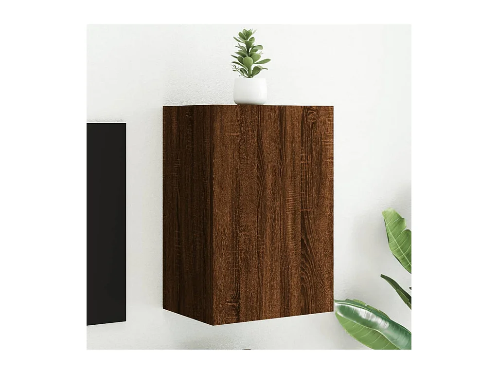 Meuble TV mural chêne marron 40,5x30x60 cm bois d'ingénierie WET4985