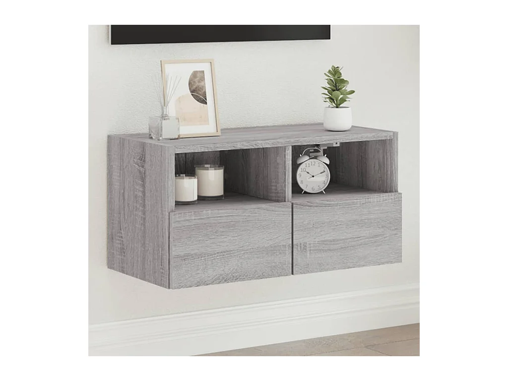 Meuble TV mural sonoma gris 60x30x30 cm bois d'ingénierie WET8841