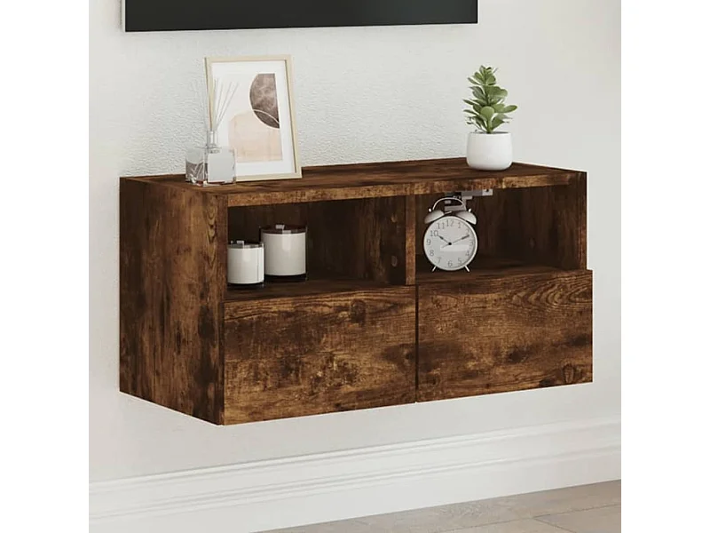 TV-Wandschrank,TV-Hängeschrank Räuchereiche 60x30x30 cm Holzwerkstoff -gkd850901