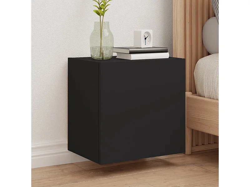 Móveis parede p/ TV 2pcs 40,5x30x40 cm derivados madeira preto PT345029