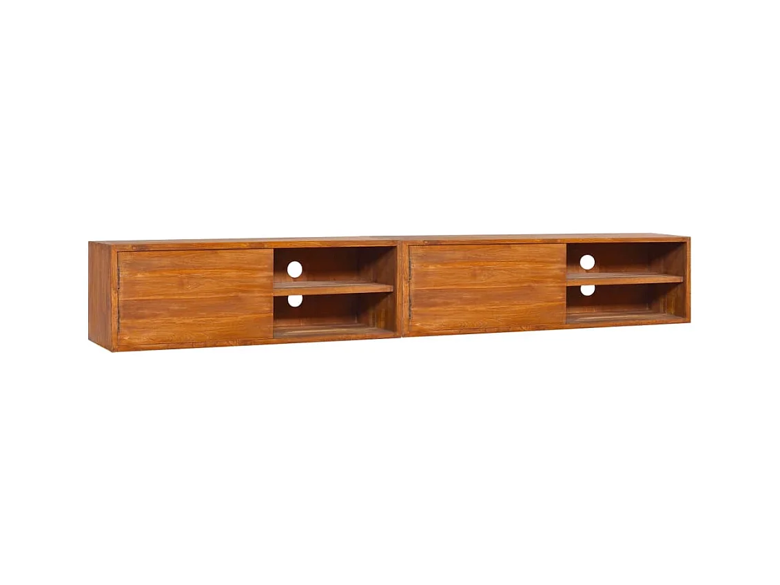 Meuble TV mural 180x30x30 cm Bois de teck massif WET4414
