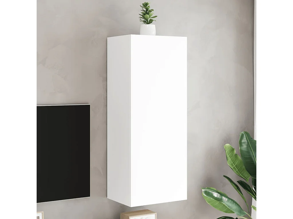 Móvel de parede p/ TV 40,5x30x102cm derivados de madeira branco PT293088