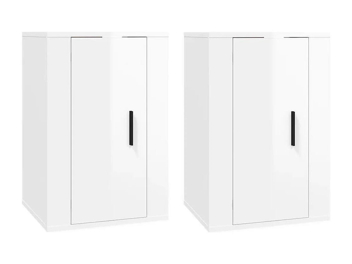 Meubles TV muraux 2 pcs Blanc brillant 40x34,5x60 cm WET6149