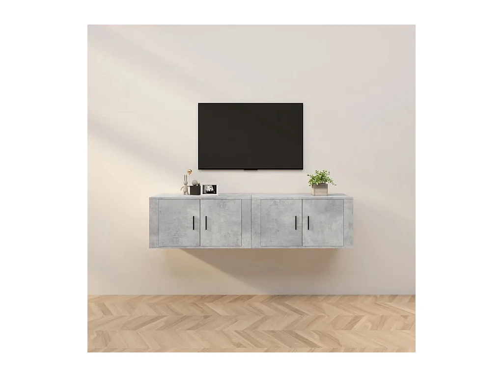 TV-Wandschränke 2 Stk.TV-Schränke Betongrau 80x34,5x40 cm -gkd752193