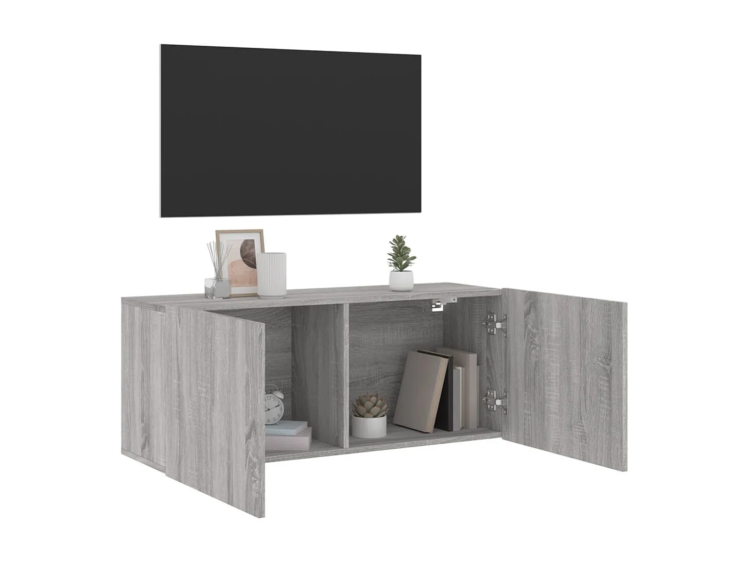 Meuble TV mural sonoma gris 100x30x41 cm WET8228