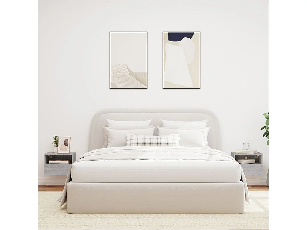 Meubles TV muraux 2pcs sonoma gris 40x30x30cm bois d'ingénierie WET5985